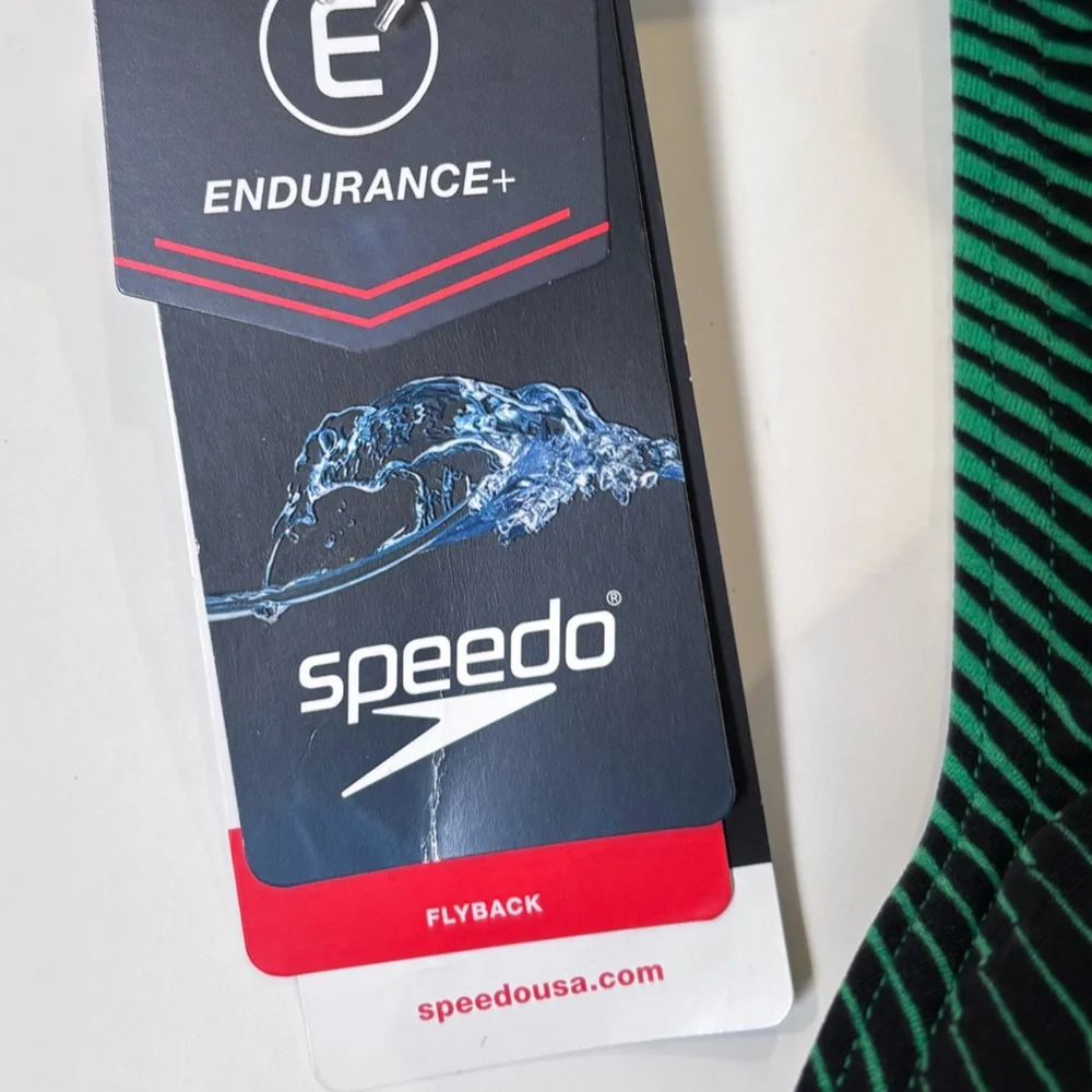 Speedo Swimsuit One Piece Endurance+Flyback Youth Competitive Blue Green S/4 - Picture 10 of 11